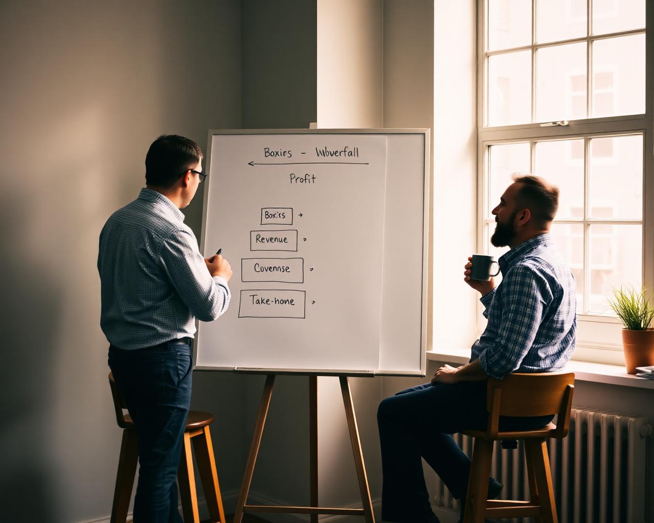Team members moving productive work through an established business